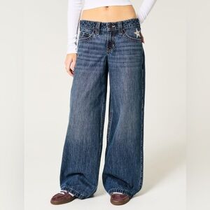 Hollister Light Blue Low-Rise Super Baggy Jeans